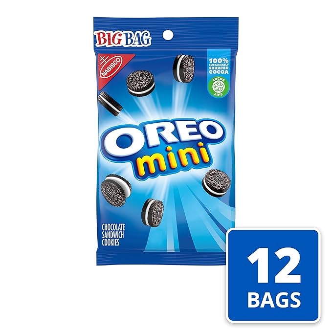 OREO Mini Chocolate Sandwich Cookies, Original Flavor, 12-3 oz Big Bags (Pack of 2)