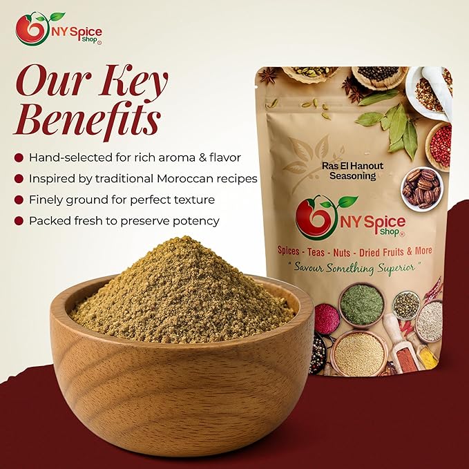 NY Spice Shop Ras El Hanout Moroccan Spice Blend - 6 Ounce Authentic Ras El Hanout Spice for Tagine, Grilling, And Cooking - Traditional Mix Moroccan Spices Blend for Rich Flavor