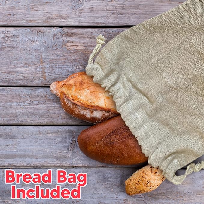 Banneton Bread Proofing Basket 23 Piece Set, Round 9 and Oval 10 Inch Rattan Sourdough Baskets, Dough Scraper, Scoring Lame, Linen Bread Bag, Basket Liner, Bread Stencils