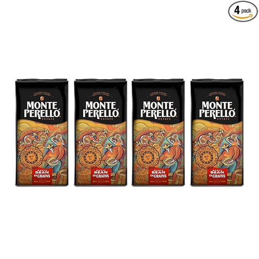 Monte Perelló, 16 oz Bag (1 LB/ 453.6 g), Whole Bean Coffee, Medium Roast - Product from the Dominican Republic (Pack of 4)