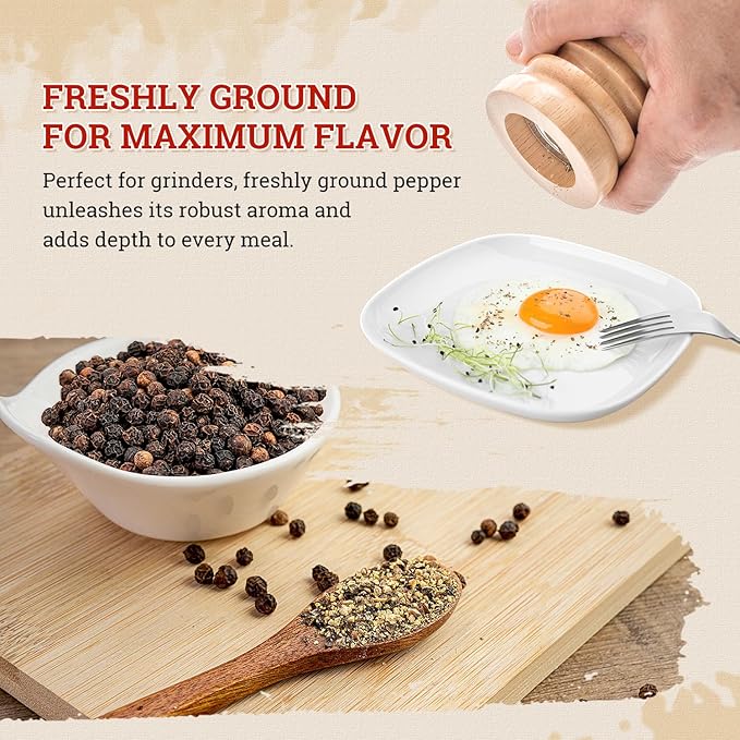 52USA Whole Black Peppercorns, 18oz (Pack of 1), Peppercorns for Grinder Refill, Gluten-Free, Kosher, Non-GMO, All Natural Black Pepper, Perfect for Cooking & Seasoning