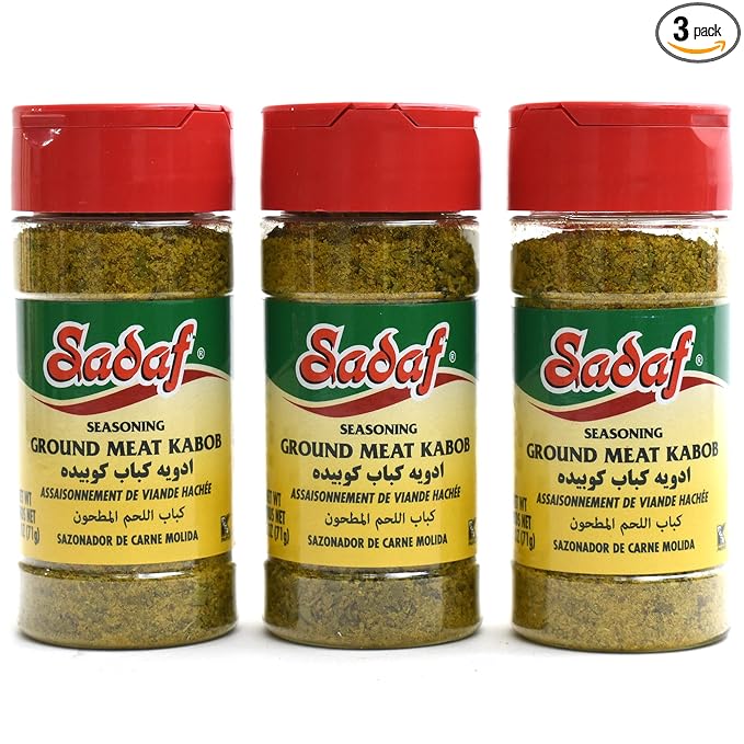 Sadaf Ground Meat Kabob Seasoning 3 x 2.5 oz - Middle eastern and mediterranean kebab spices and seasonings mix - Kosher-(Pack of 3)
