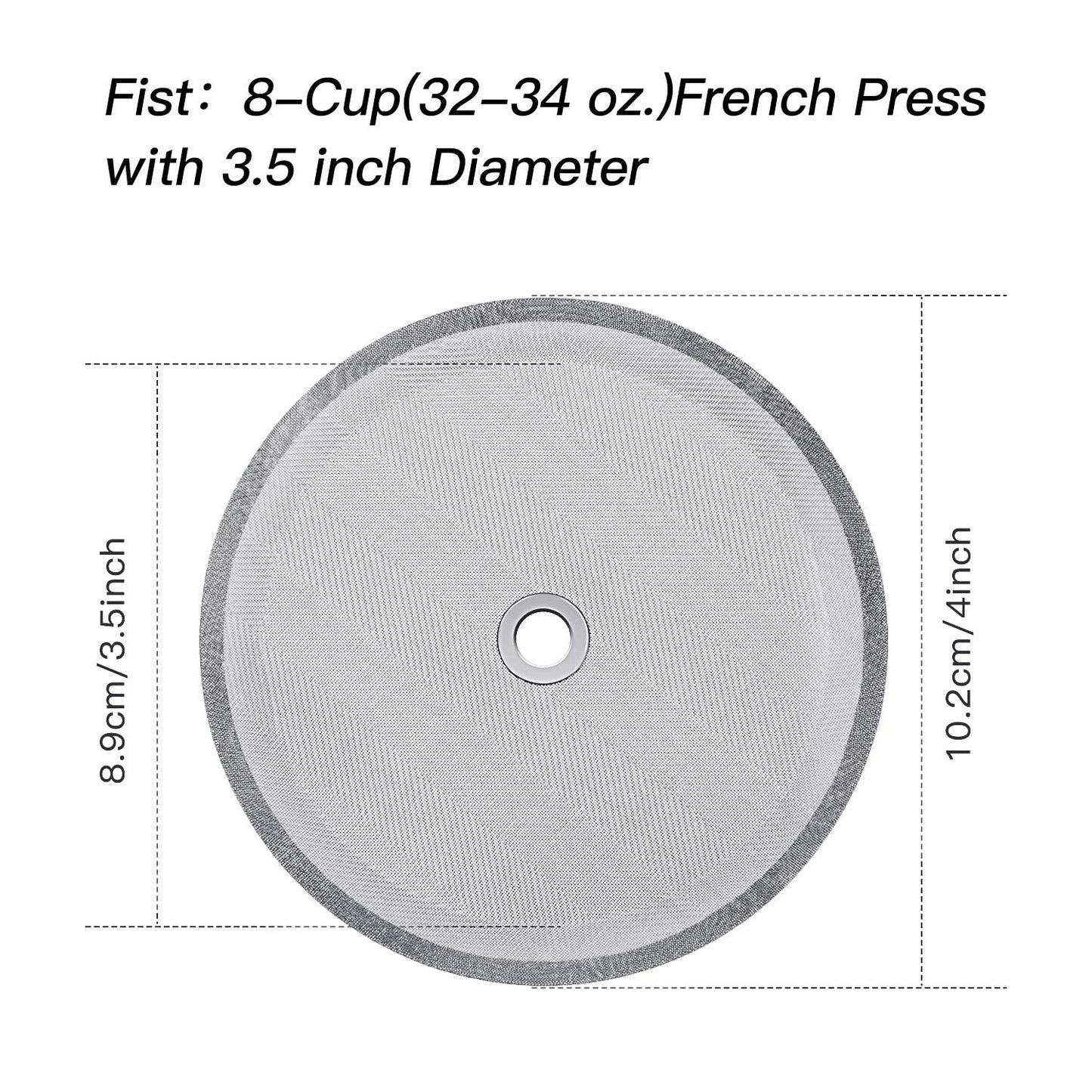 Boao 6 Pcs French Press Filters Replacement Mesh Screen Stainless Steel