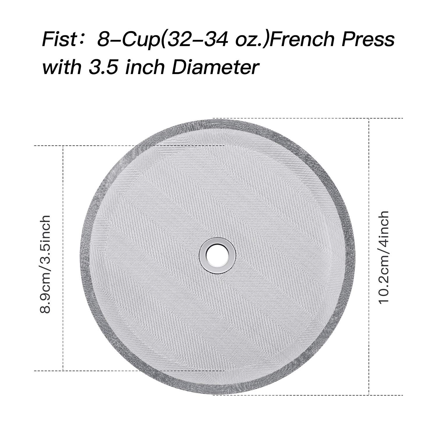 Boao 6 Pcs French Press Filters Replacement Mesh Screen Stainless Steel