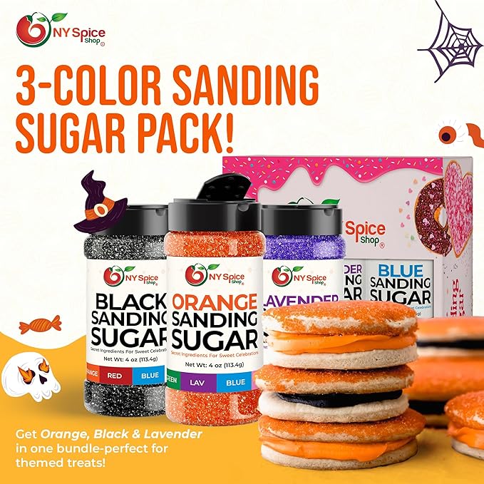 NY Spice Shop Orange Sanding Sugar - 4 Ounce Sweet Colorful Edible Sprinkles For Candy Dish - Sugar Sprinkles For Cake Decorating Basket & Dishes