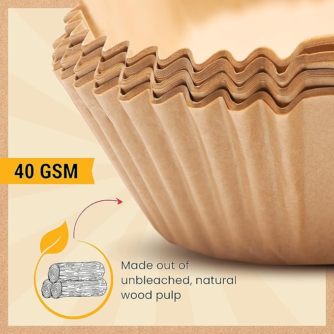 250 pcs Air Fryer Liners, Disposable Airfryer Paper Liners ??Non-Stick and Oil Proof for Easy Cleanup, Great for Oven, Pans & Baking ??8??Square for 5-8 qt Basket by Baker's Signature