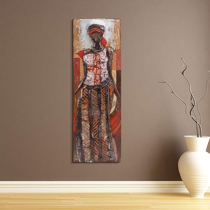 Empire Art Direct "Elegance Mixed Media Iron Wall Sculpture, Hand Painted Dimensional Metal Wall Art, Ready to Hang, 60" x 20", Large size, Home Decor for Living Room, Hallway, Bedroom