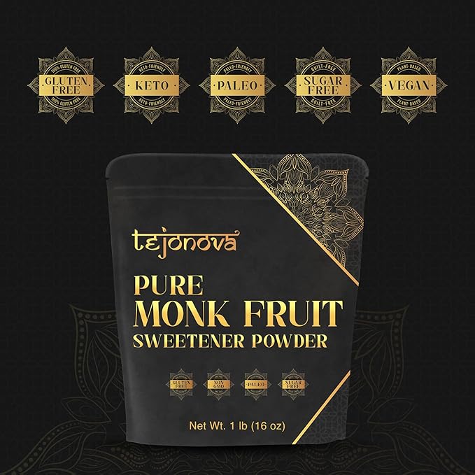 tejonova Monk Fruit Sweetener, 1 lb, Monk Fruit Extract Powder, Monkfruit Sweetener Pure Flavor
