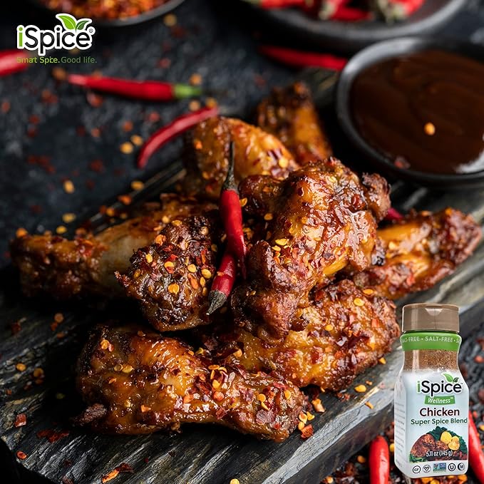 iSpice - Salt-Free | Sugar free | 100% Fat Free Pure Wellness Chicken Super Spice Blend | All Natural | Ready to use as is | No preparation is necessary
