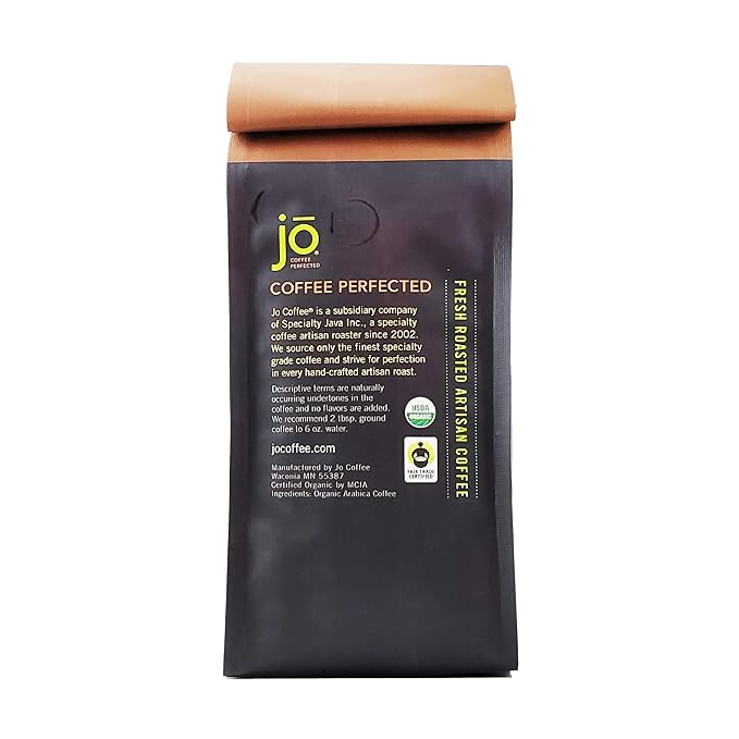SMOOTH JO DECAF: 12 oz Organic Dark French Roast Whole Bean Coffee, Swiss Water Process, Rich, Creamy, Fair Trade Certified, 100% Arabica Coffee, USDA Certified Organic, NON-GMO Gluten & Chemical Free