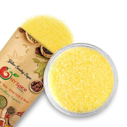 NY Spice Shop Yellow Sanding Sugar - 1 Pound Sweet Colorful Edible Sprinkles For Candy Dish - Sugar Sprinkles For Cake Decorating Cookies Basket & Dishes