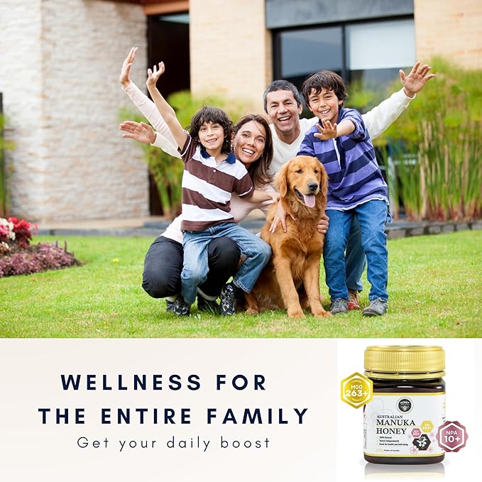 Honey Australia Manuka Honey MGO 263+ | 8.8 oz | Raw, Organic, Pure Honey for Daily Wellness & Energy | Natural Sweetener & Health Boost | Rich in Nutrients, Delicious, Creamy Flavor
