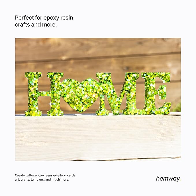 Hemway Premium Glitter Shaker - Lime Green Holographic | 115g Super Chunky Metallic Flake Sequins for Resin & Epoxy Crafts | Craft Supplies for Tumblers, Festival, Art