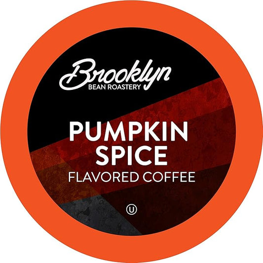 Brooklyn Beans Roastery Coffee Pods, Fall Flavored Pumpkin Spice - Compatible with Keurig K Cup Brewers Including 2.0 Machines, 40 Count