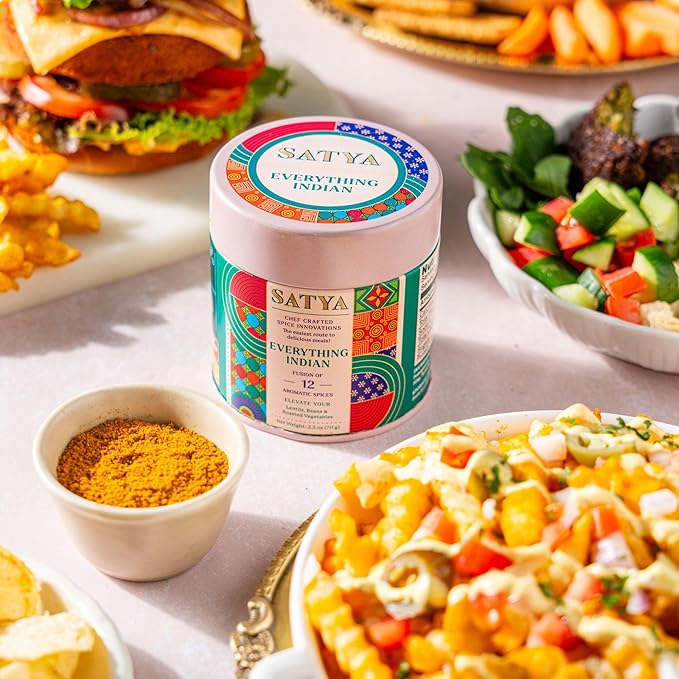 Satya Blends Everything Indian Masala-Tangy, Spicy Flavor 12 Spice Blend | Vegan & Low Sodium | Garam Masala for Vegetables | Gluten & Dye Free | Authentic Indian Spices & Seasoning- 2.5Oz(Pack of 1)