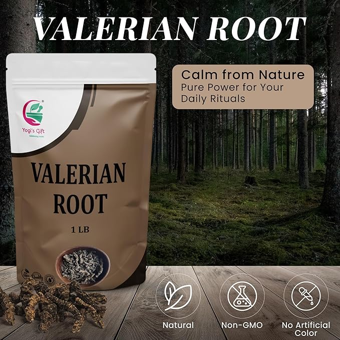 Valerian Root Whole 1 LB, 100% Natural & Pure, Perfect for Tea, Herbal Blends & Wellness Uses, 1 LB Bulk Pack, Resealable Bag for Freshness - By Yogi?™s Gift®
