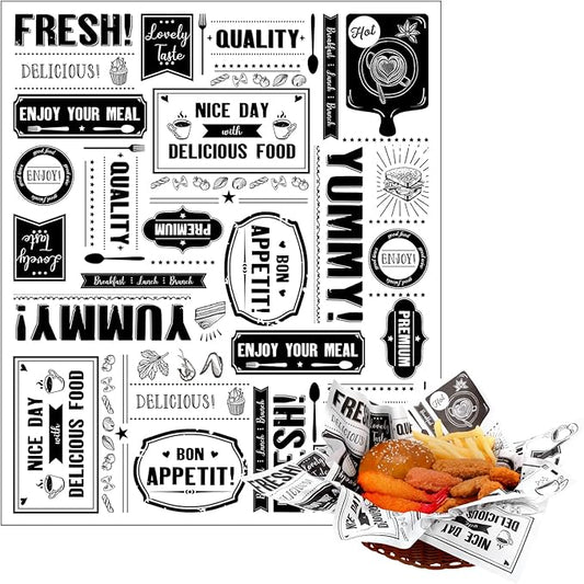 Seajan 13x15.8 Inch Newsprint Wax Paper Sheets Newspaper Theme Food Basket Liners Grease Resistant Paper Waterproof Sandwich Wrapping Paper Bakery Tissue for Hamburger Baking Kitchen Picnic (400 Pcs)