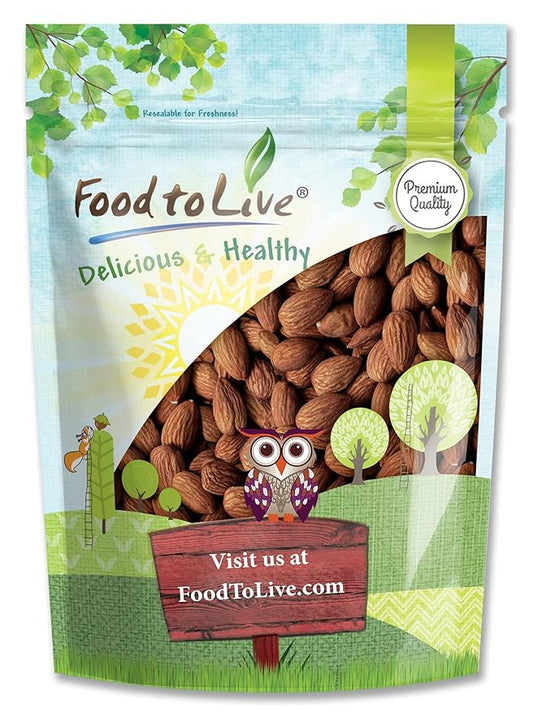 Food to Live Dry Roasted California Almonds with Himalayan Salt, 5 Pounds Oven Roasted, Lightly Salted Nuts, No Oil Added, Vegan, Kosher, Bulk. High in Protein and Essential Fatty Acids. Great Snack