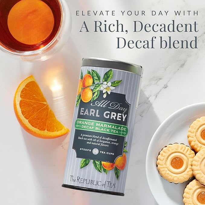 The Republic of Tea ??All Day Earl Grey Orange Marmalade Decaf Black Tea, Naturally decaffeinated, 36 Tea Bags
