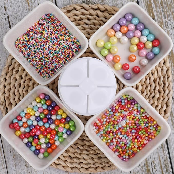Sprinkles for Cake Decorating, Rainbow Pearl Sprinkles 4 Sizes Mix for Cake Cupcake Cookie Baking Donuts Ice Cream Toppings