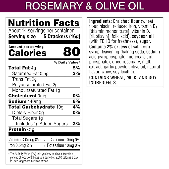 Toasteds Crackers, Party Snacks, Lunch Snacks, Rosemary and Olive Oil (6 Boxes)