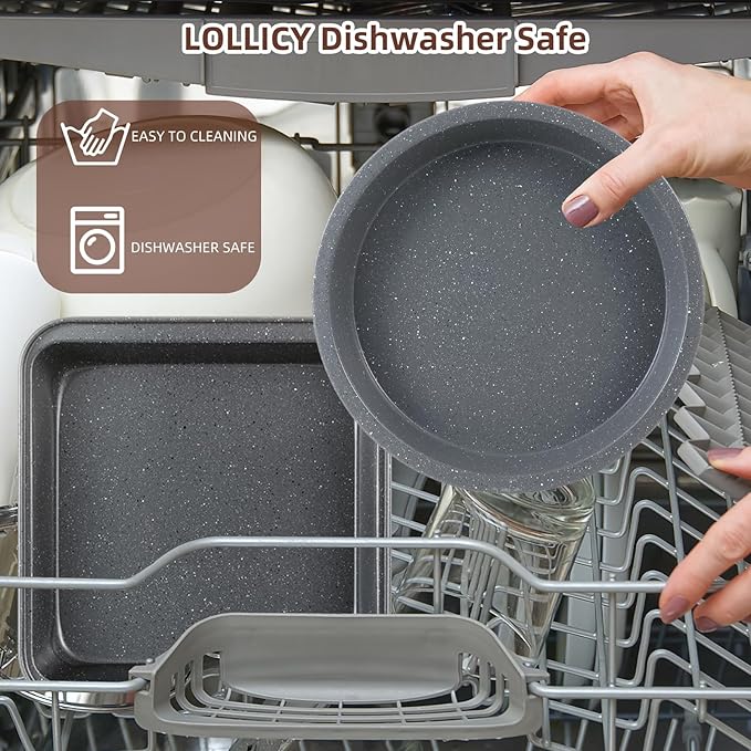 11-Piece Nonstick Baking Pans Set - Professional Grade Carbon Steel Bakeware with Premium Coating- Dishwasher Safe, Stackable, Oven Safe to 450°F (Steel Gray)