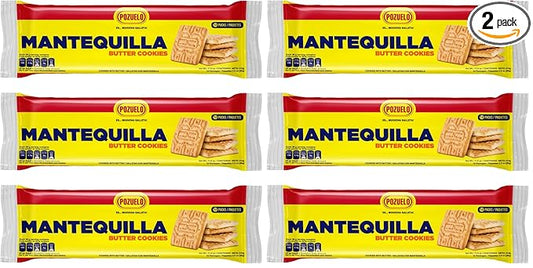 Pozuelo Mantequilla Butter Cookies | Made with Real Butter | Great with Coffee | 11.0 OZ (Pack of 6)