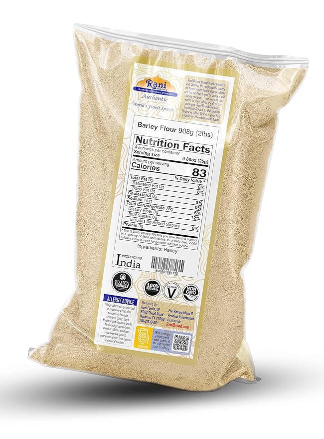 Rani Barley (Jav) Flour 32oz (2lbs) 908g ~ All Natural | Gluten Friendy | Stone Ground | Vegan | NON-GMO | Kosher | Indian Origin