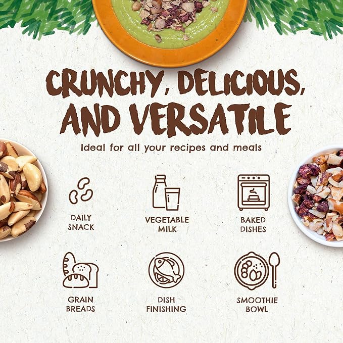 Kit of Snacks The True Organic Brazil Raw & Unsalted Nuts 15 oz + Açaí and Cupuaçu Trail Mix 7 oz – Nutrient-Rich and Practical Combo – Fresh, Vegan and Gluten Free – Forest Up