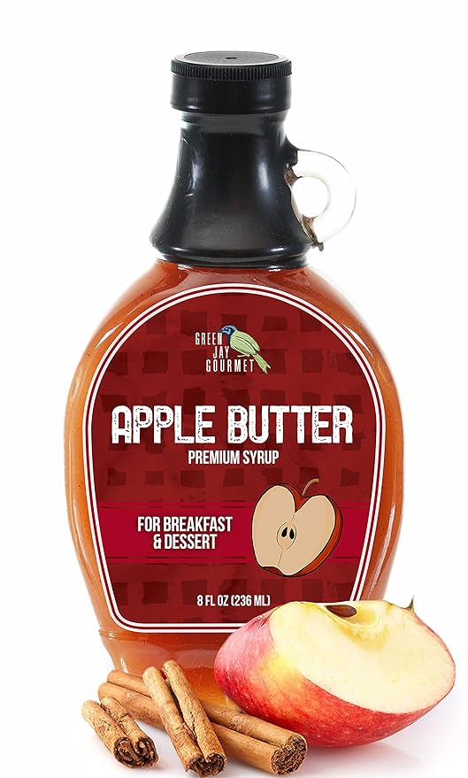 Green Jay Gourmet Apple Butter Syrup - Premium Breakfast Syrup with Sweet Apples, Spices & Lemon