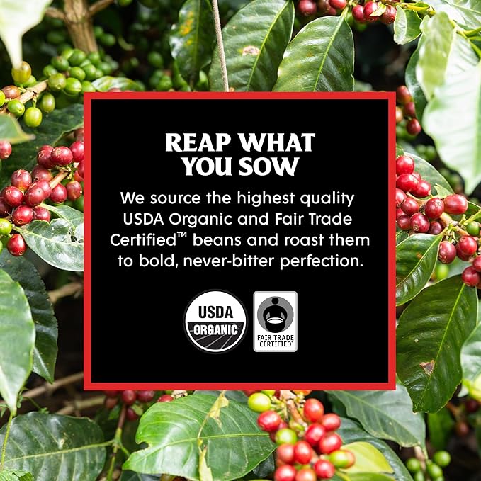 Death Wish Coffee, Organic and Fair Trade Dark Roast Whole Bean Coffee, 16 oz
