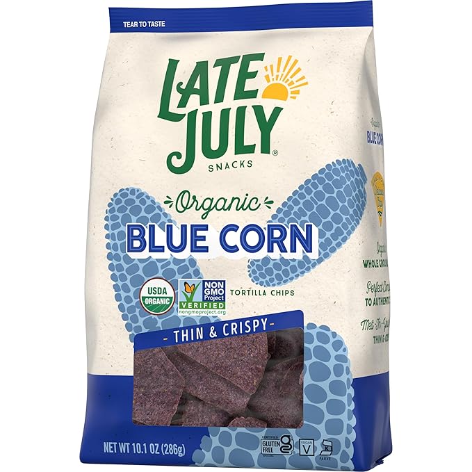 Late July Blue Corn Organic Tortilla Chips, 10.1 Oz Bag