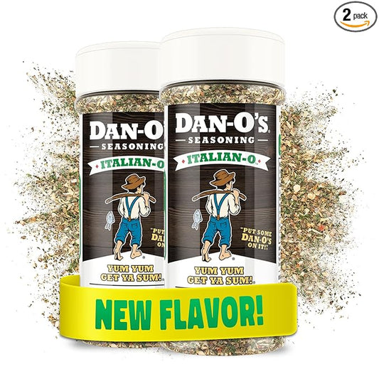 Dan-O's Italian-O Seasoning, 1.7 oz Bottle, 2 Pack, Italian Seasoning for Pasta, Pizza, Salad, Veggies and More, Sugar Free, Zero Calorie, Use this Spice Blend to Craft Meatballs or Pasta Sauce