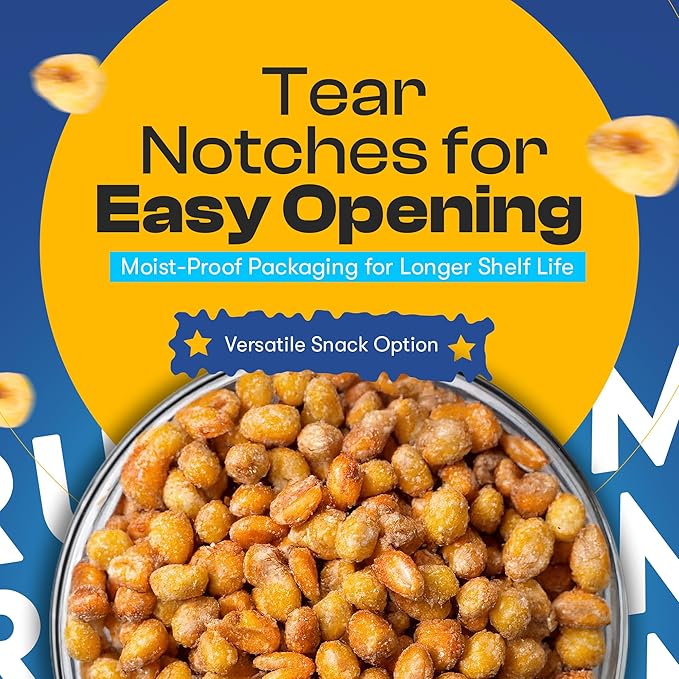 Three Amigos Corn Nuts Suger Free, 100% Vagan, Peanut Free Non-GMO (All Natural Ingredients) Guilt-Free snacking Toasted Corn Kernels in Reseable Bag - Crunchy & Munch Snack (12 OZ) (12 oz, Ranch)