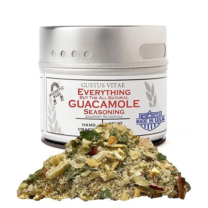 Everything But the All Natural Guacamole Seasoning | Gourmet Spice Blend | Non GMO, All Natural | Handmade in Small Batches in USA | Artisanal Seasoning Mix | Magnetic Tin | GLP-1 Friendly | Sustainably Sourced Rub | Ultra Premium | Gustus Vitae | #843