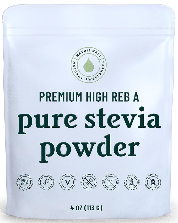 Premium Pure Stevia Powder, Powdered Stevia Extract Natural SteviaPowder for Baking, Zero Calorie Sweetener, No Fillers No Aftertaste, Non-GMO Keto Friendly, 810 Servings 113g