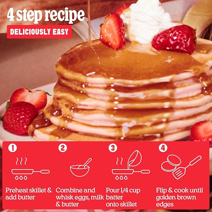 Strawberry Mochi Pancake & Waffle Mix by Cravings by Chrissy Teigen ??3 Pack Mochi Pancake Mix Gluten Free with Real Strawberries ??Pink Pancake Mix, Mochi Foods Waffle Mix, Non-GMO, Kosher