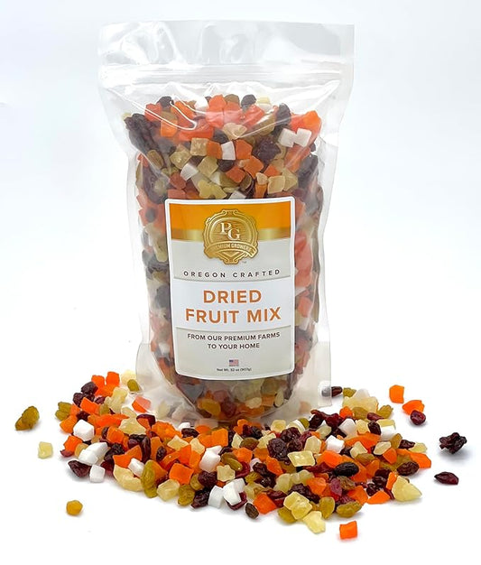 Oregon Premium Growers Healthy Choice Dried Fruit Snacks, 32oz – Natural Trail Mix with Cranberries, Mango, Coconut, Raisins, Oregon Crafted Especially for You