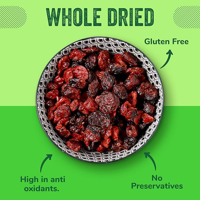Dried Cranberries Original 4 lbs,(64oz) Batch Tested Gluten & Peanut Free | Resealable Bag | High in Antioxidant | Great for Salads Cooking, and Mixes/Sweetened