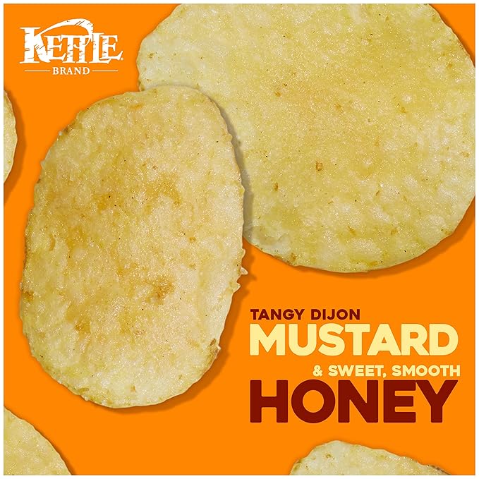 Kettle Brand Potato Chips, Honey Dijon Kettle Chips, 7.5 Oz (Pack of 12)
