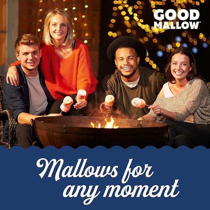 GoodMallow Vegan Marshmallows - Large Kosher Gluten Free Dairy Free Healthy Marshmallows - Natural Gelatin Free for Hot Chocolate, Smores, Baking - Nothing Artificial