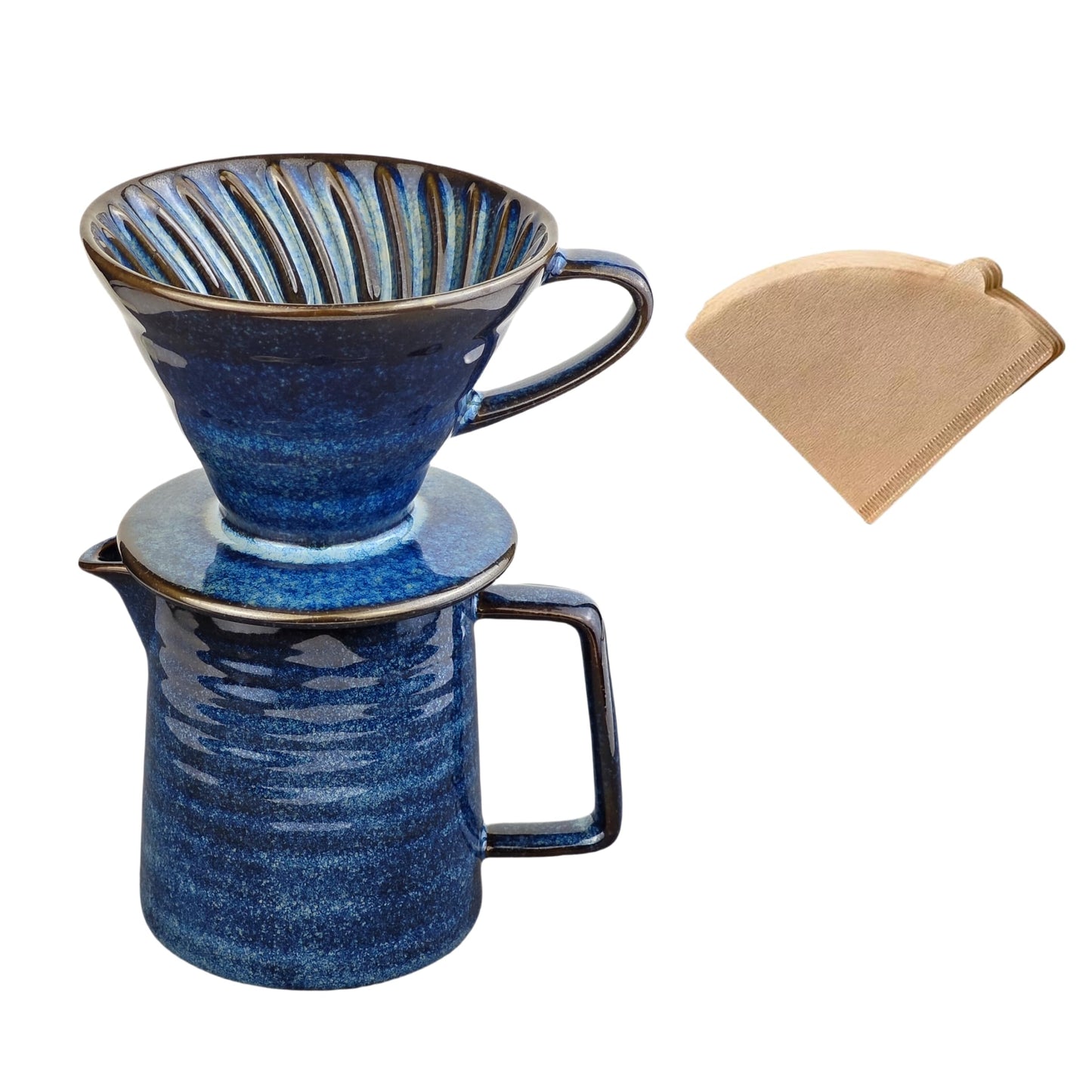HYAXGM Pour Over Coffee Maker,Ceramic Coffee Maker With 40 pcs Paper Filter，15oz/450ml Pour Over