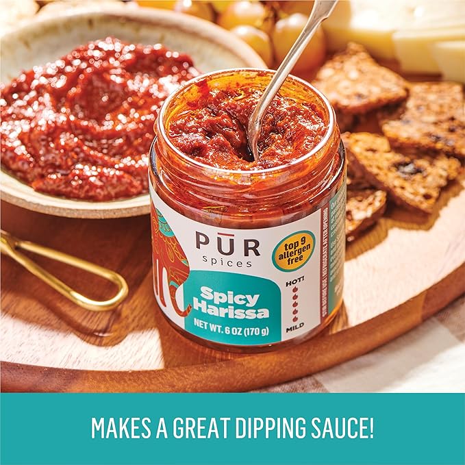 PUR Spices Tasty Gift Box I Set of Three Hot Sauces and Cooking Pastes I Recipe Card and Jar Opener Included I Plant Based, Gluten Free, No sugar added, Preservative and Additive Free | 6oz Each (Pack of 3)