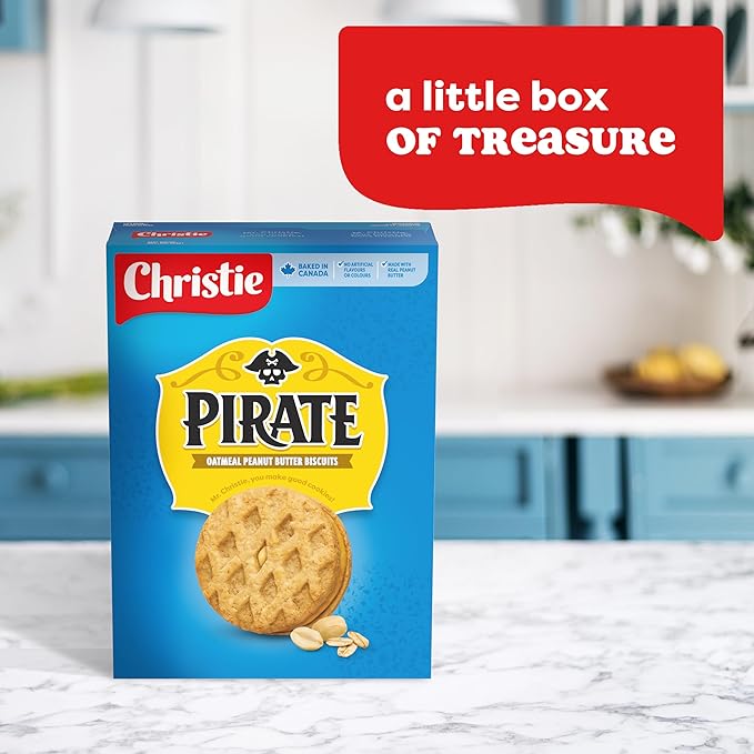 Christie Peek Freans Pirate Peanut Butter Oatmeal Cookies, 300g/10.6 oz., {Imported from Canada}
