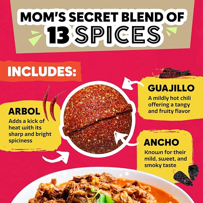 EZ Bombs Birria Bomb Seasoning, Pack of 2 – Authentic Mexican Spice Mix for Tacos, Burritos, Nachos, and Quesadillas – Made with Real Chiles, Herbs, and Spices for Quick and Flavorful Meals
