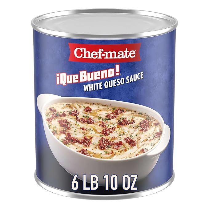 Chef-mate Que Bueno White Queso and Nacho Cheese Sauce, Canned Food, 6 lb. 10 oz (#10 Bulk Can)