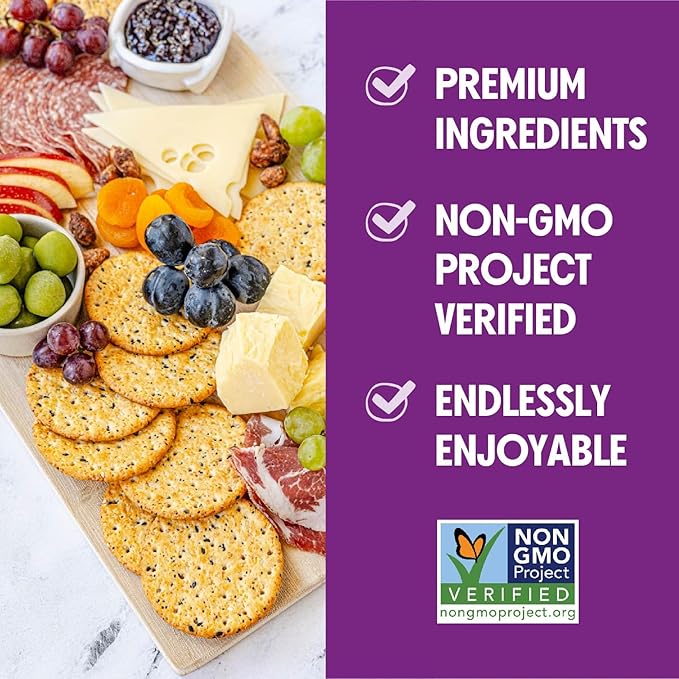 Milton's Gourmet Crackers Variety Bundle (Original Multi-Grain, Everything, Crispy Sea Salt) - Non-GMO Project Verified, Natural Ingredients, Kosher, Great for Charcuterie Boards - 8.4 Oz, Pack of 3