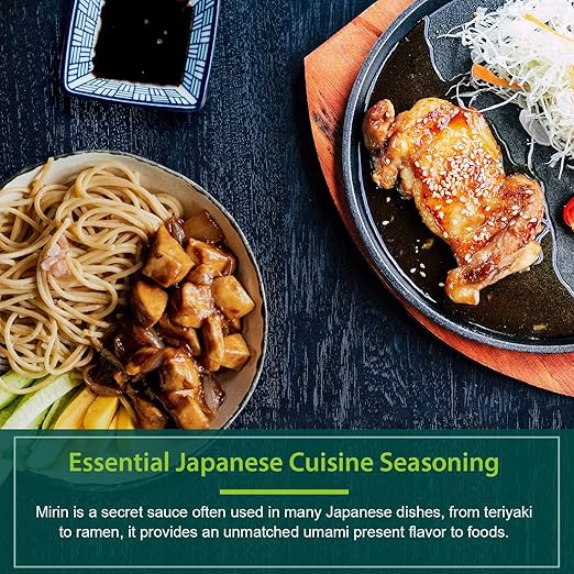 Soeos Mirin Cooking Wine, 16.9 fl oz (2 * 500ml) Pack of 2, Traditional Rice Wine, Authentic Natural Sugar Cooking Wine, Sweet Rice Wine for Cooking and Condiments, Premium Mirin Cooking Wine.
