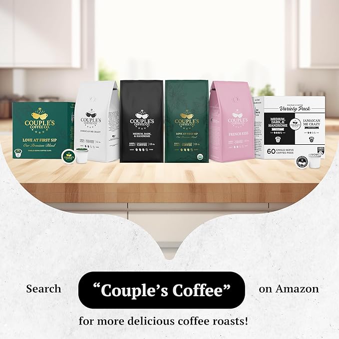 Couple's Coffee Bulk K-Cups Variety Pack | Gives Back to Military Families | Jamaican Me Crazy and Medium Dark Roast Coffee Pods | Gourmet Coffee | Compatible with K-Cup Machines & Single Serve Brewers | 60 Count