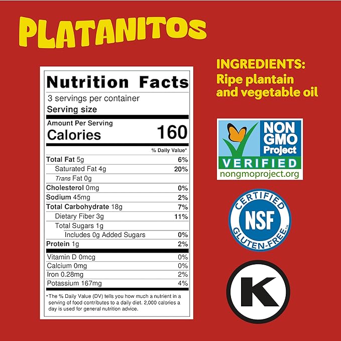 Mayté Lightly Salted Plantain Chips – 30 Individual Packs (3oz Each) – Crunchy, Savory, Healthy Snacks Made from Real Plantains – Non-GMO, Gluten-Free, Kosher – No Preservatives or Artificial Colors